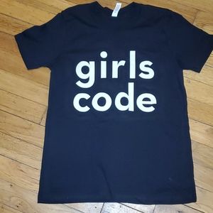 NWOT Girl's Code logo Bella Canvas shirt large